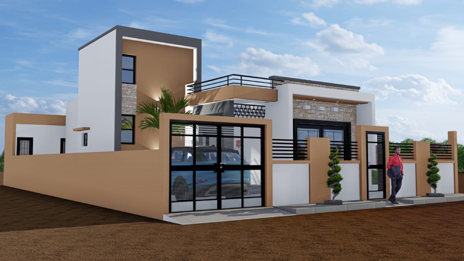 Entrée sécurisée et garage découvert